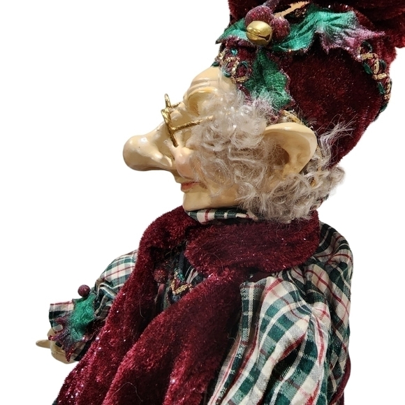 Santa's Helper Head toy maker Elf posable figure 19" Old World - Picture 8 of 14